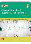 SOLUTION MANUAL FOR APPLIED STATISTICS IN BUSINESS AND ECONOMICS 6TH EDITION (INDIAN EDITION) BY DAVID DOANE, LORI SEWARD