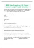 BBE Quiz Questions with Correct  Answers Latest Update Graded A&plus;