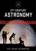 SOLUTION MANUAL FOR 21ST CENTURY ASTRONOMY 5TH EDITION BY LAURA KAY, STACEY PALEN, GEORGE BLUMENTHAL