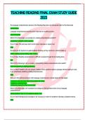 TEACHING READING FINAL EXAM STUDY GUIDE  2023