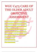 WGU C475 CARE OF  THE OLDER ADULT  OBJECTIVE  ASSESSMENT