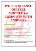 WGU C475 ELNEC  QUIZZES  MODULE 1-6  COMPLETE WITH  ANSWERS