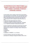 ATI PHARMACOLOGY PROCTORED 2023 FORM A&comma; B &C REAL EXAM QUESTIONS AND CORRECT ANSWERS &lpar;VERIFIED ANSWERS&rpar; AGRADE&period;