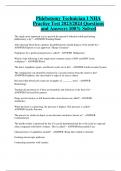 Phlebotomy Technician 1 NHA  Practice Test 2023/2024 Questions  and Answers 100% Solved