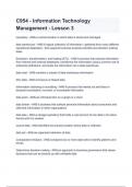 C954 - Information Technology Management - Lesson 3