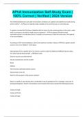 APhA Immunization Self-Study Exam &vert; 100&percnt; Correct &vert; Verified &vert; 2024 Version
