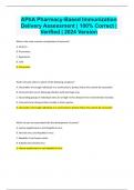 APhA Pharmacy-Based Immunization Delivery Assessment &vert; 100&percnt; Correct &vert; Verified &vert; 2024 Version