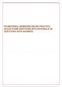 PN MATERNAL NEWBORN ONLINE PRACTICE 2023/24 EXAM QUESTIONS WITH RATIONALE 50 QUESTIONS WITH ANSWERS