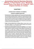 Solutions Manual With Test Bank for Accounting Tools for Business Decision Making 7th Edition By Paul Kimmel&comma; Jerry Weygandt&comma; Donald Kieso &lpar;All Chapters&comma; 100&percnt; Original Verified&comma; A  Grade&rpar;