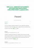 NUR 1141&vert; ASSOCIATE OF SCIENCE&vert; 2024 MIDTERM PROFICIENCY CHALLENGE EXAM 1