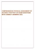COMPREHENSIVE PHYSICAL ASSESSMENT OF AN ADULT POSTTEST ATI EXAM QUESTIONS WITH CORRECT ANSWERS 2024