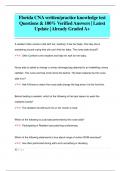 Florida CNA Board Exams Pack Questions & 100&percnt; Verified Answers &vert; Latest Update &vert; Already Graded A&plus;