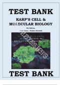 TEST BANK For Karp’s Cell and Molecular Biology, 9th Edition by Gerald Karp, Janet Iwasa, Verified Chapters 1 - 18, Complete Newest Version