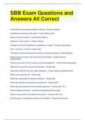 SBB Exam Questions and Answers All Correct (1)