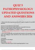 QUIZ 5 PATHOPHYSIOLOGY UPDATED QUESTIONS AND ANSWERS 2024