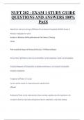 NUFT 202 - EXAM 1 STUDY GUIDE QUESTIONS AND ANSWERS 100%  PASS