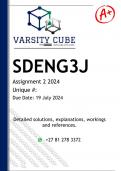 SDENG3J Assignment 2 (DETAILED ANSWERS) 2024 - DISTINCTION GUARANTEED 