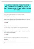 Maryland Home Improvement PSI  Questions & 100&percnt; Verified Answers Pack &vert; Latest Update 