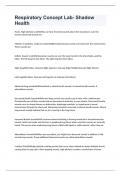 Respiratory Concept Lab- Shadow Health Exam Study Questions With Correct Solutions 2024-2025&lpar;RATED 100&percnt;&rpar;