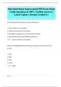 Maryland Home Improvement PSI Exam Study  Guide Questions & 100&percnt; Verified Answers &vert;  Latest Update &vert; Already Graded A&plus;