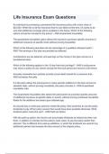 Life Insurance Exam Questions &lpar;1