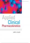 APPLIED CLINICAL PHARMACOKINETICS LARRY A. BAUER, PharmD Professor