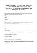 NCCCO MOBILE CRANE EXAM 2023-2024 ACTUAL EXAM 100 QUESTIONS AND CORRECT DETAILED ANSWERS VERIFIED ANSWERS GRADED A&plus;