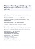  Chapter 3 Physiology and Histology of the Skin test with questions and correct answers
