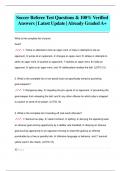 Soccer Referee Test Questions & 100&percnt; Verified  Answers &vert; Latest Update &vert; Already Graded A&plus;