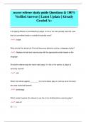 soccer referee study guide Questions & 100&percnt;  Verified Answers &vert; Latest Update &vert; Already  Graded A&plus;