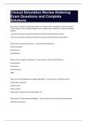 Clinical Simulation Review Kettering Exam Questions and Complete Solutions
