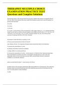 THERAPIST MULTIPLE-CHOICE EXAMINATION PRACTICE TEST Questions and Complete Solutions