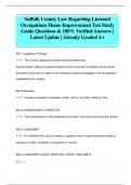 Suffolk County Law Regarding Licensed  Occupations Home Improvement Test Study  Guide Questions & 100% Verified Answers |  Latest Update | Already Graded A+