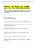  GOOGLE EDUCATOR LEVEL 1 EXAM 2024 WITH 100% CORRECT ANSWERS