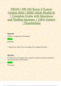 Exam 1, Exam 2 & Final Exam: NR325 / NR-325 (Latest 2024 / 2025 UPDATES STUDY BUNDLE) Adult Health II Exam Reviews | Questions and Verified Answers | 100% Correct | Grade A - Chamberlain
