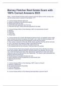 Barney Fletcher Real Estate Exam with  100&percnt; Correct Answers 2023