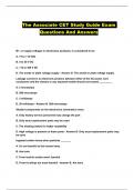 The Associate CET Study Guide Exam Questions And Answers