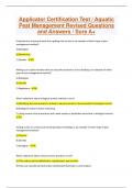 Applicator Certification Test &sol; Aquatic Pest Management Revised Questions and Answers &sol; Sure A&plus;