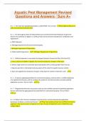 Aquatic Pest Management Revised Questions and Answers &sol; Sure A&plus;