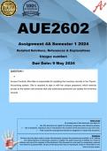 AUE2602 Assignment 4A (COMPLETE ANSWERS) Semester 1 2024 - DUE 9 May 2024