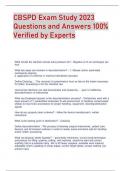 CBSPD Exam Study 2023  Questions and Answers 100%  Verified by Experts