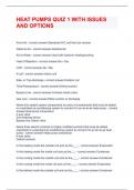 HEAT PUMPS QUIZ 1 WITH ISSUES AND OPTIONS