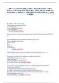 RCFE CERTIFICATION TEST RESIDENTIAL CARE FACILITIES FOR THE ELDERLY TEST 300 QUESTIONS AND 100&percnt;  CORRECT ANSWERS WITH RATIONALES&vert;A GRADE