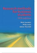 Research methods for business students fi fth edition Mark Saunders Philip Lewis