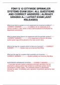 FDNY S 12 CITYWIDE SPRINKLER SYSTEMS EXAM 2024 &vert; ALL QUESTIONS AND CORRECT ANSWERS &vert; ALREADY GRADED A&plus; &vert; LATEST EXAM &lpar;JUST RELEASED&rpar;