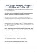 ASAP ED 500 Questions & Answers &vert; 100&percnt; Correct &vert; Verified 2024