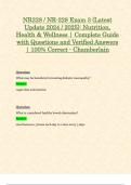 NR228 / NR-228 Exam 3 (Latest Update 2024 / 2025): Nutrition, Health & Wellness | Complete Guide with Questions and Verified Answers | 100% Correct - Chamberlain