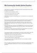 RN Community Health Online Practice exam 2024 with 100&percnt; correct answers
