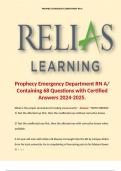Prophecy Emergency Department RN A/ Containing 68 Questions with Certified Answers 2024-2025.