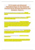 D115 master set-Advanced Pathophysiology for the Advanced Practice Nurse Revised Questions and Answers &sol; Sure A &plus;